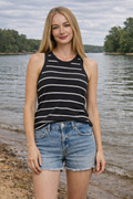 Everyday Striped Round Neck Tank Top